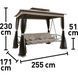 Качеля садовая с москитной сеткой Bonro JD3060 серая 80000025 фото 7