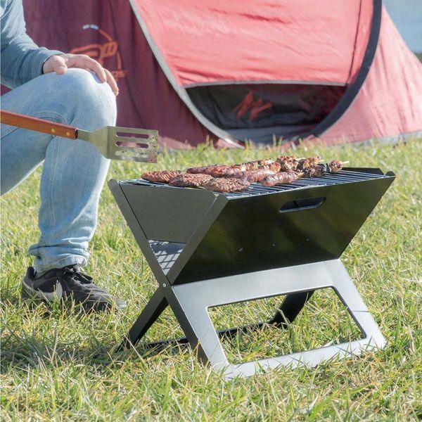 Складаний вугільний гриль, мангал Garden Line BBQ4858 Чорний BBQ4858  фото