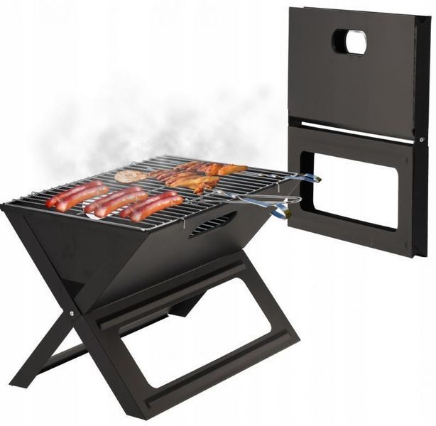 Складаний вугільний гриль, мангал Garden Line BBQ4858 Чорний BBQ4858  фото