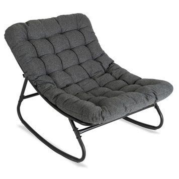 М'яке крісло-гойдалка MEBEL ELITE AURORA ME.AURORA/P/T/FW сірого кольору інтер'єрне крісло для відпочинку ME.AURORA/P/T/FW фото
