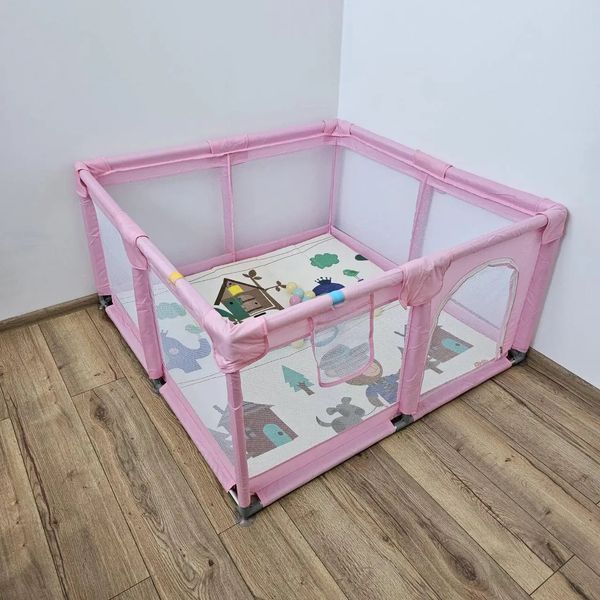 Дитячий розкладний манеж Avko 120х180см Pink + кульки та килимок  41120180 фото
