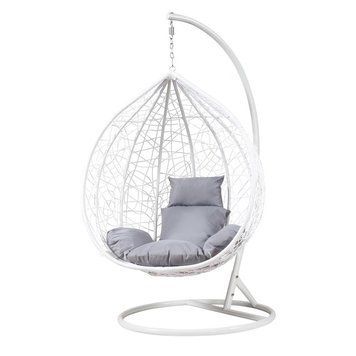 Підвісне крісло-гойдалка кокон Bonro 329 XL (біло-сіре) 46000014 фото
