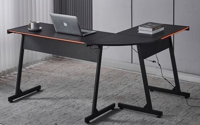 Геймерський ігровий комп'ютерний стіл 18 мм Bonro B-08 чорний RGB LED 42401085 фото