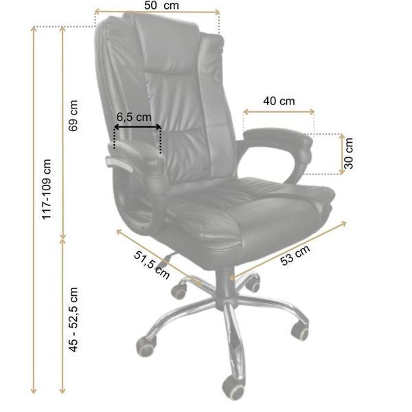 Крісло офісне на колесах Bonro B-612 чорне 42400326 фото