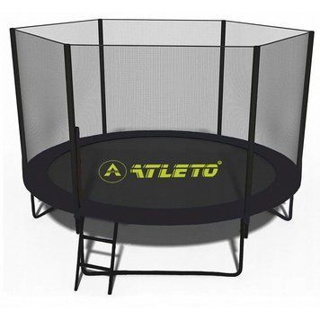 Батут з сіткою та драбинкою 252 см Atleto Black  42400582 фото