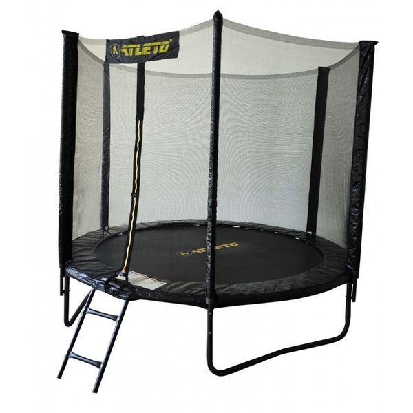 Батут з сіткою та драбинкою 252 см Atleto Black  42400582 фото