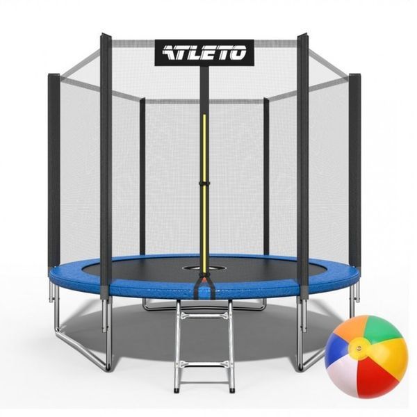 Батут дитячий з сіткою та драбинкою 252 см Atleto  20000800 фото
