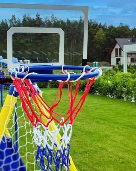 Детский спортивно-игровой комплекс 2 качели с баскетбольным кольцом Spoko SP-S08 разноцветный 42401005 фото